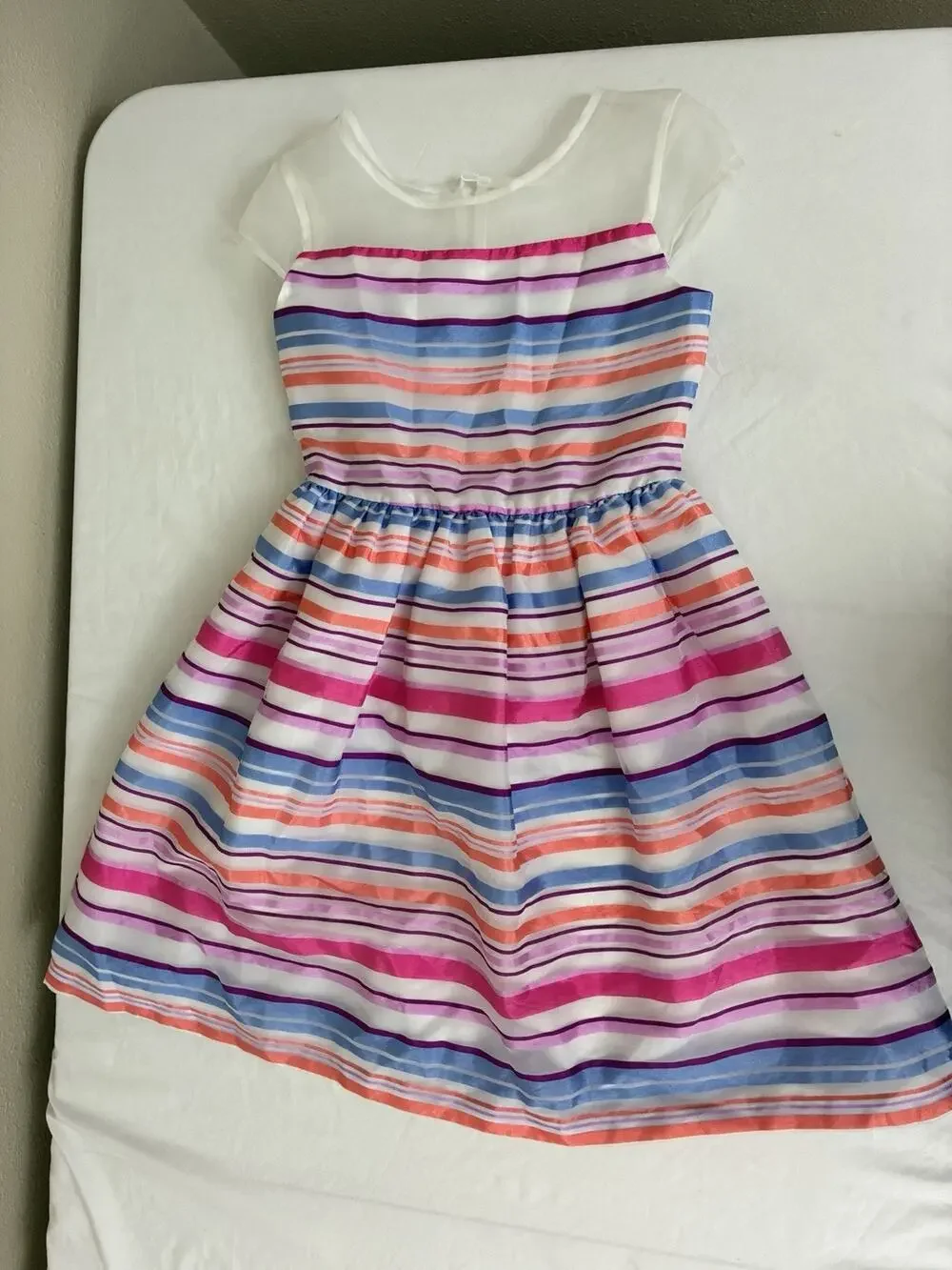 Gymboree Dressed Up Collection Girls Striped Spring Easter Party Dress size 10